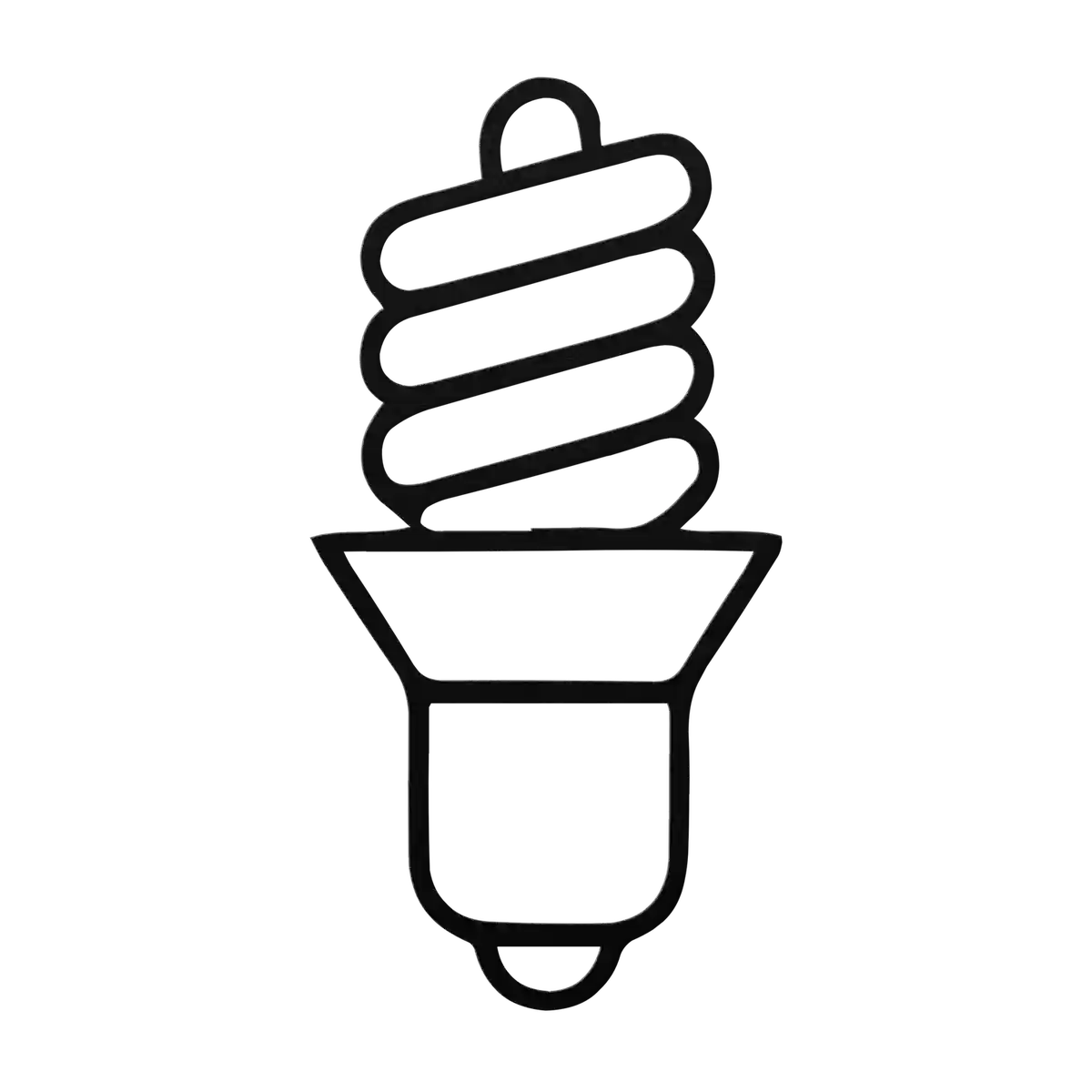 Light Bulb Flared Spiral Metal Sign