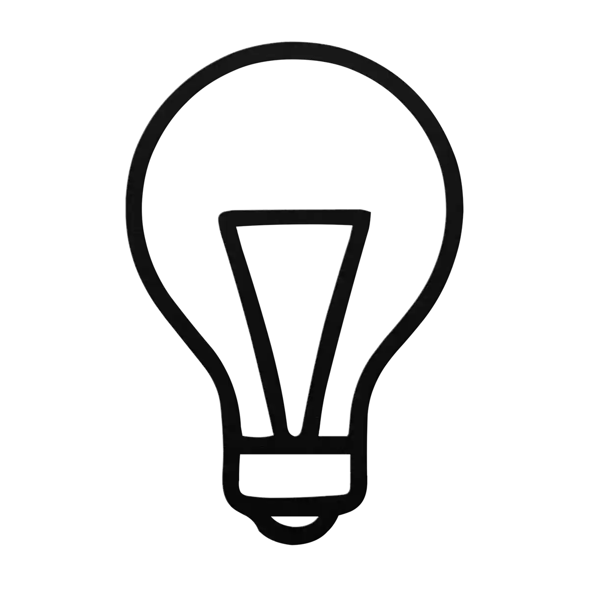 Light Bulb Funnel Filament Metal Sign