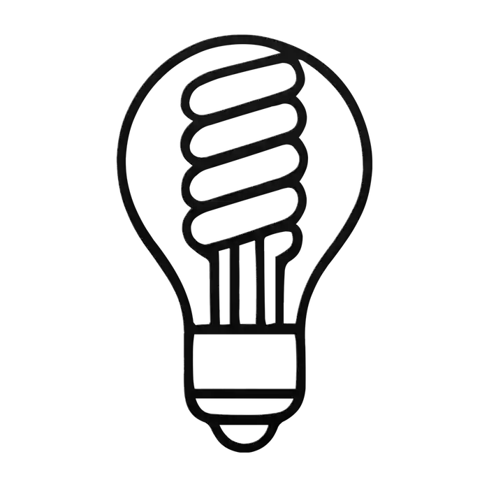 Light Bulb Globed Spiral Metal Sign