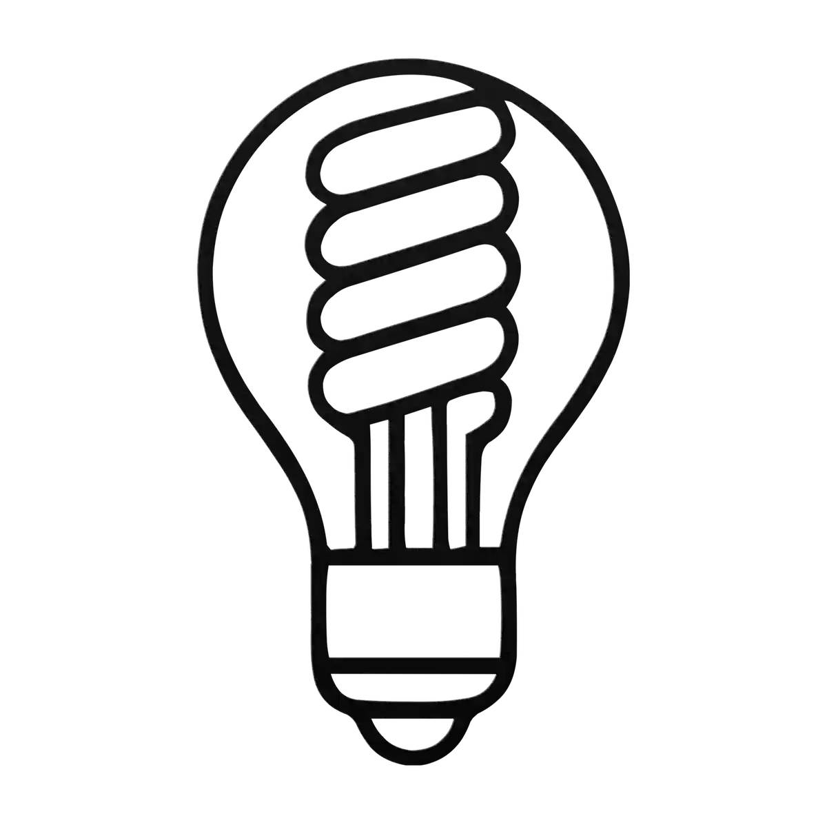 Light Bulb Globed Spiral Metal Sign