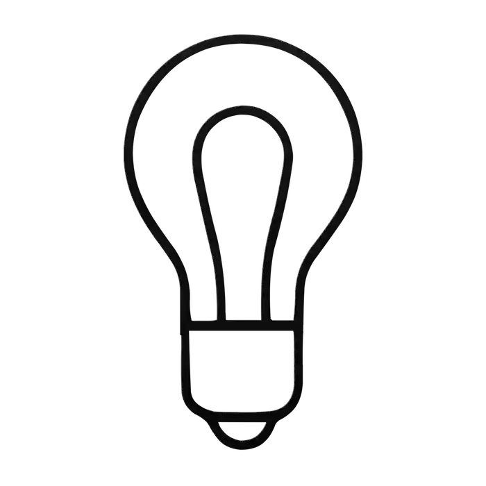 Light Bulb Narrow Loop Filament Metal Sign