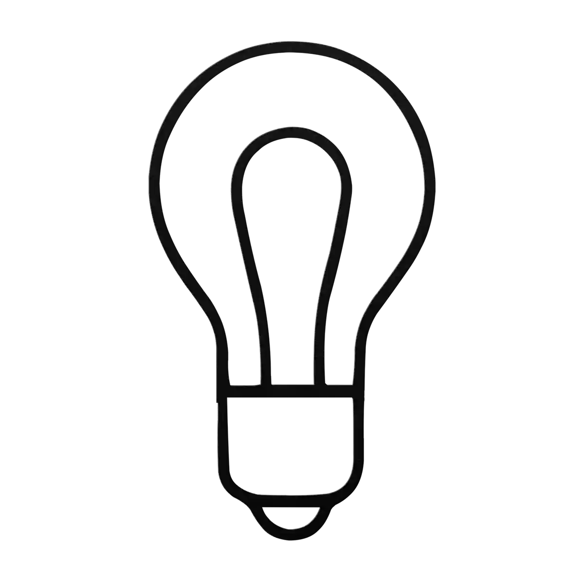 Light Bulb Narrow Loop Filament Metal Sign