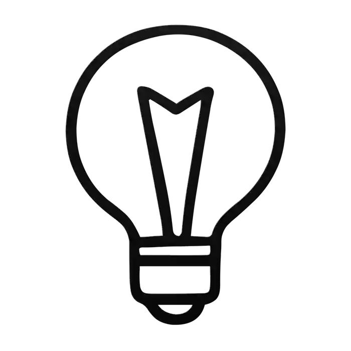 Light Bulb Notched Filament Metal Sign