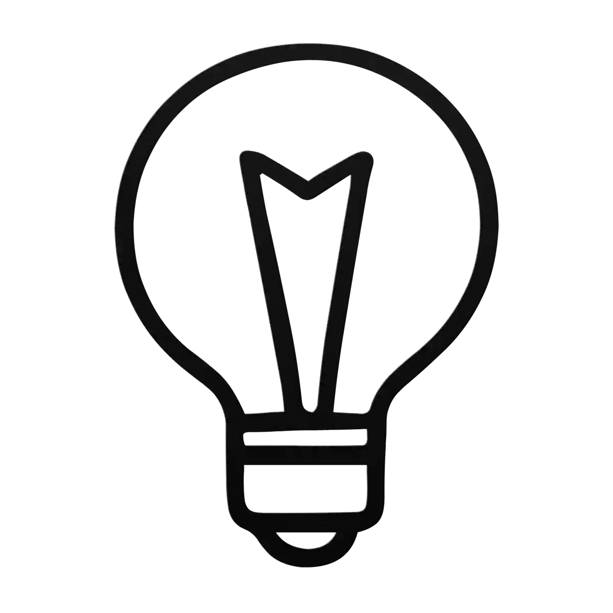 Light Bulb Notched Filament Metal Sign