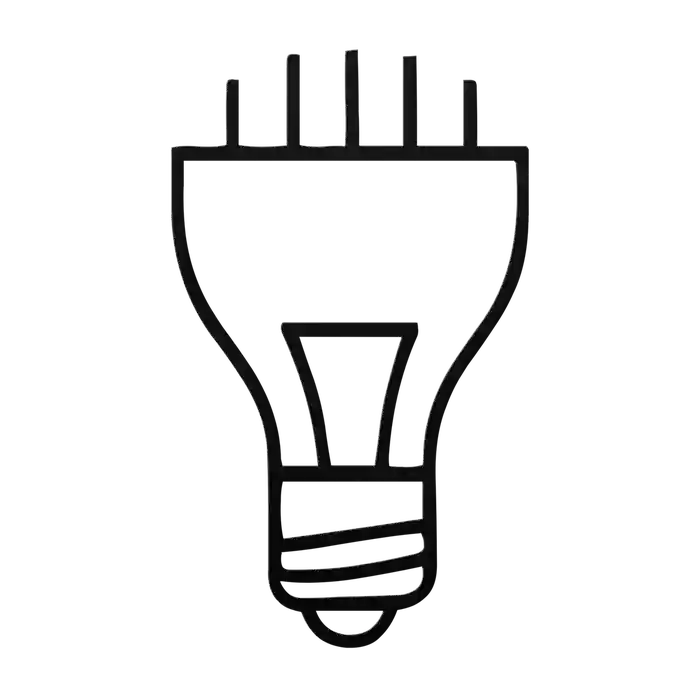 Light Bulb Pin Top Metal Sign