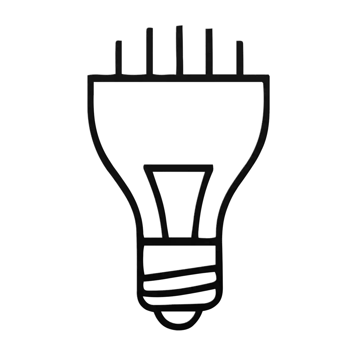 Light Bulb Pin Top Metal Sign