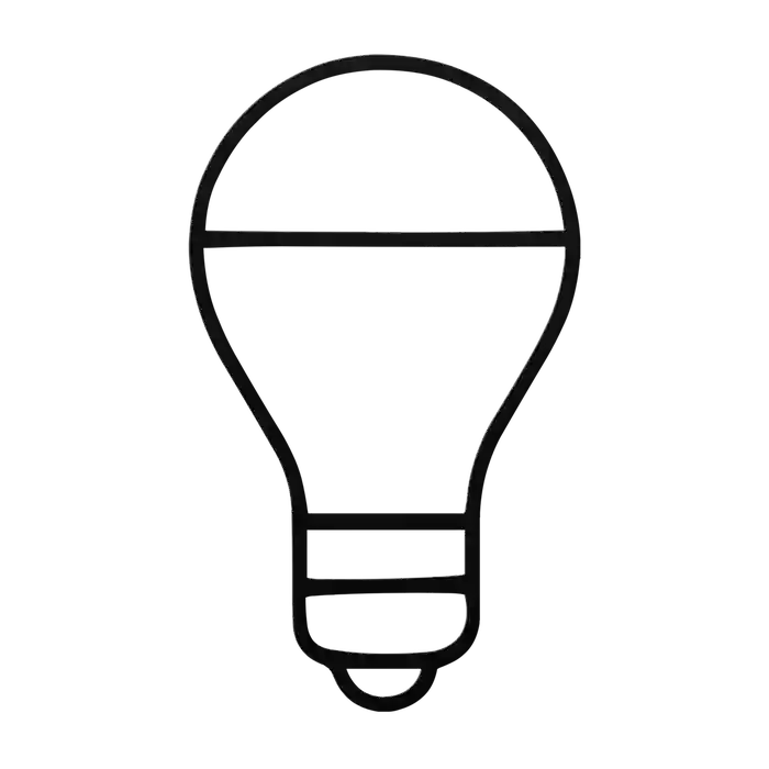 Light Bulb Plain Collar Dome Metal Sign