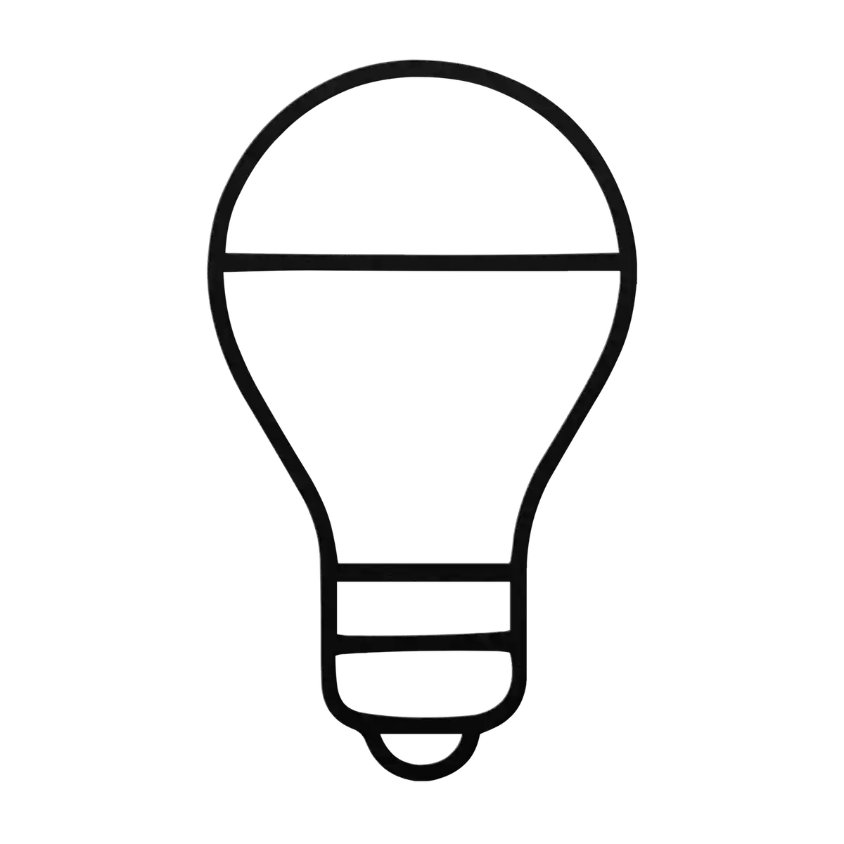 Light Bulb Plain Collar Dome Metal Sign