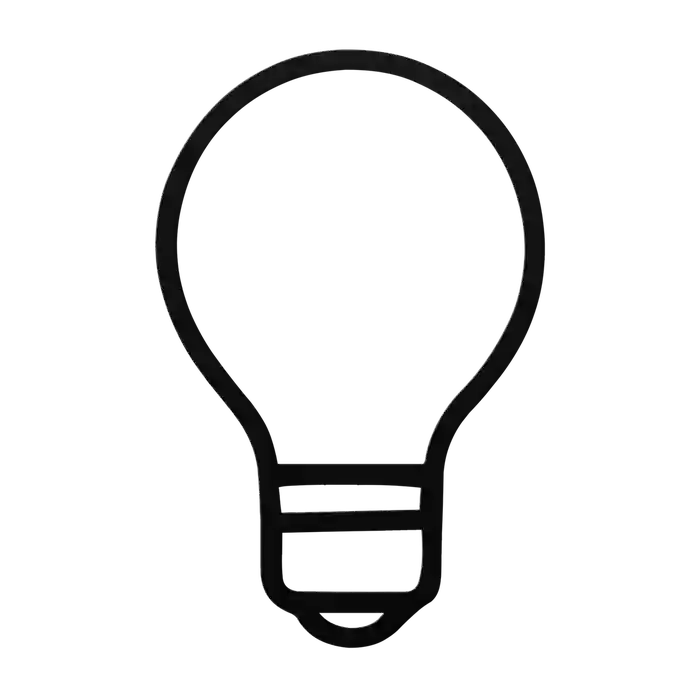 Light Bulb Plain Globe Metal Sign