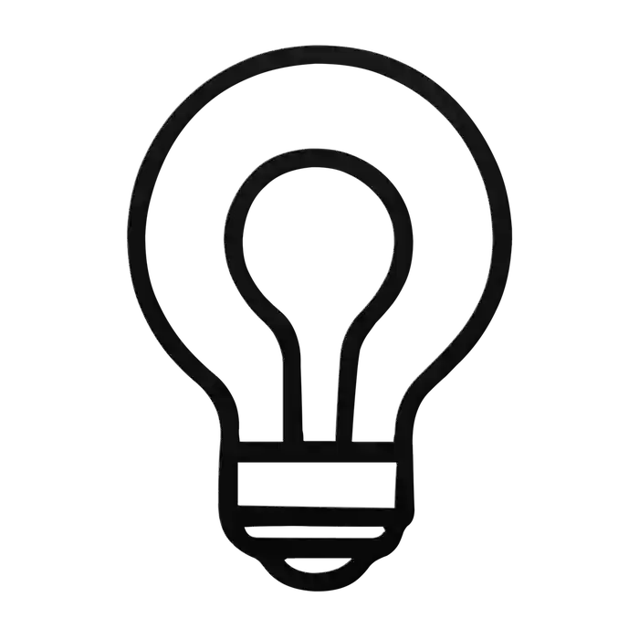 Light Bulb Round Loop Filament Metal Sign