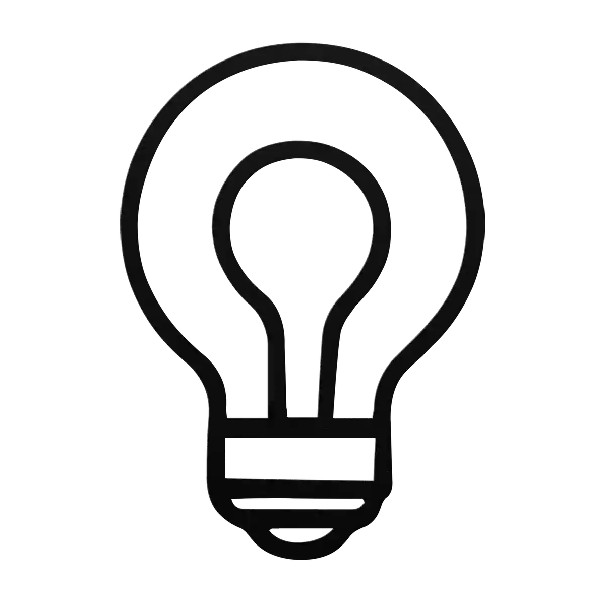 Light Bulb Round Loop Filament Metal Sign