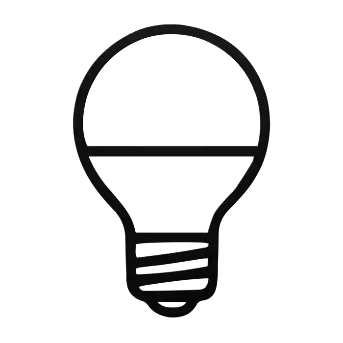 Light Bulb Split Dome Metal Sign