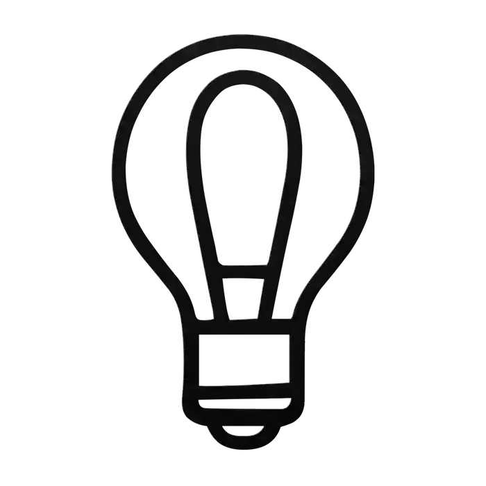 Light Bulb Tall Loop Filament Metal Sign