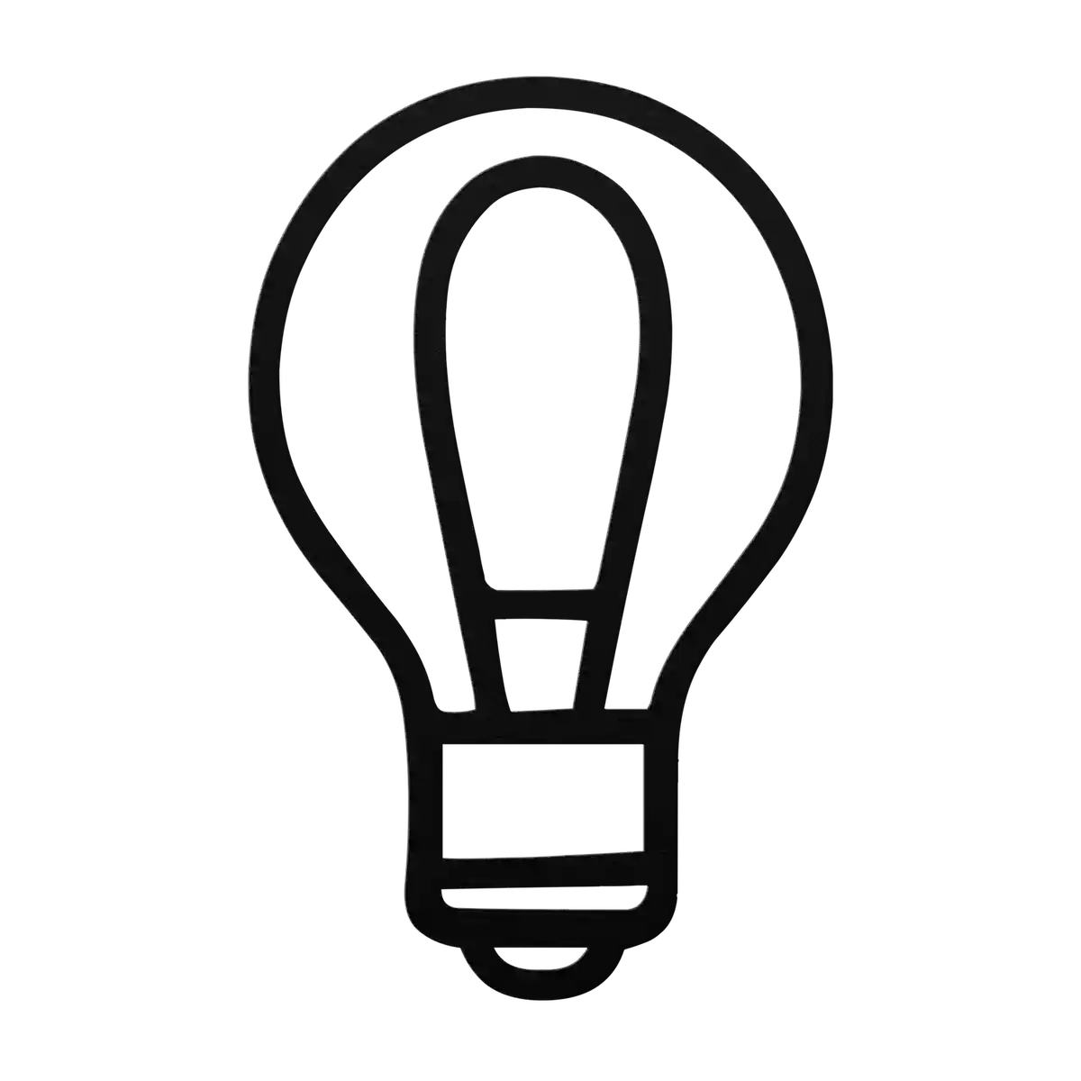 Light Bulb Tall Loop Filament Metal Sign