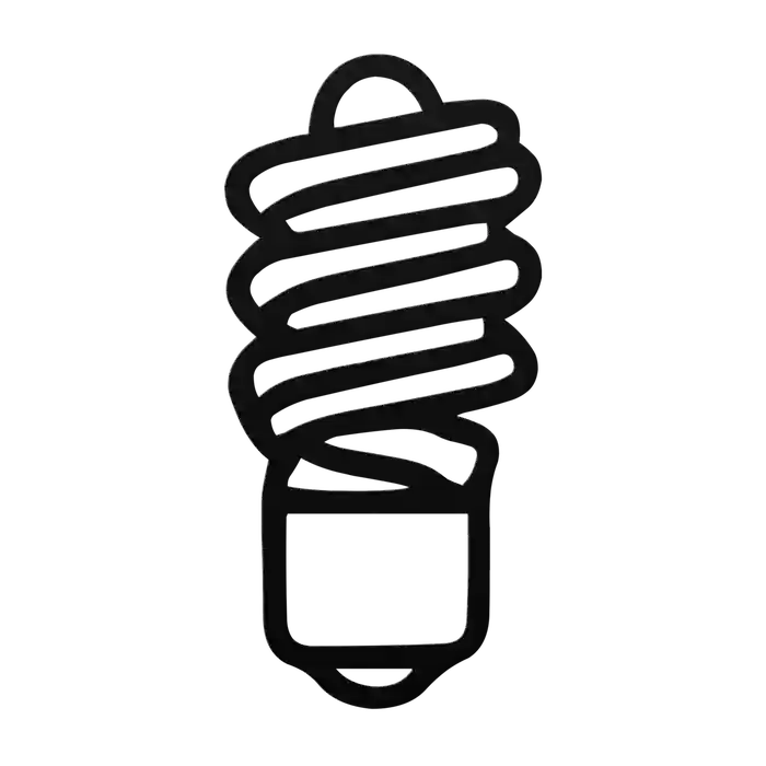 Light Bulb Tight Spiral Metal Sign