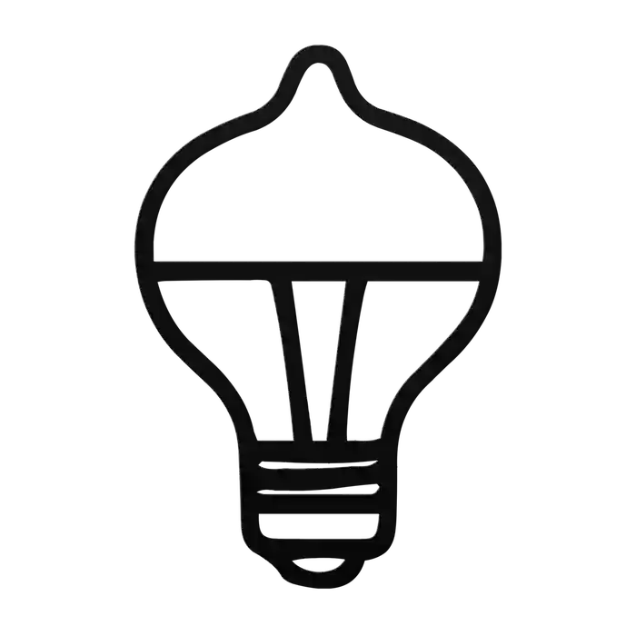 Light Bulb Tipped Split Dome Metal Sign