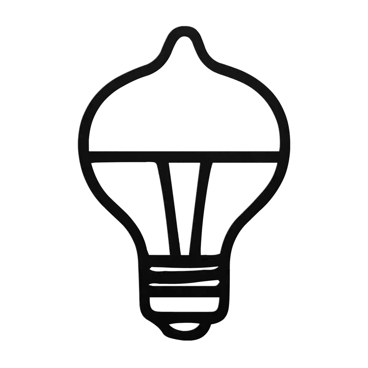 Light Bulb Tipped Split Dome Metal Sign