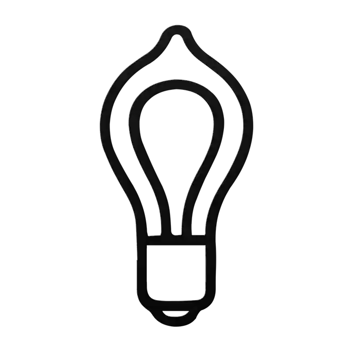 Light Bulb Tipped Teardrop Metal Sign