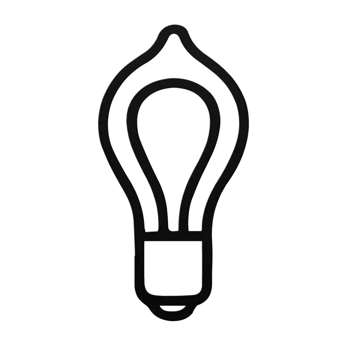 Light Bulb Tipped Teardrop Metal Sign
