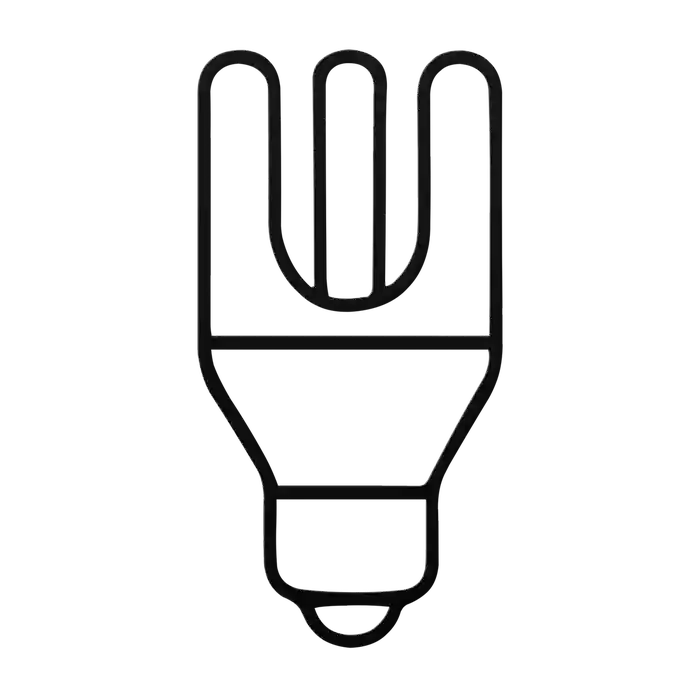 Light Bulb Triple Tube Metal Sign