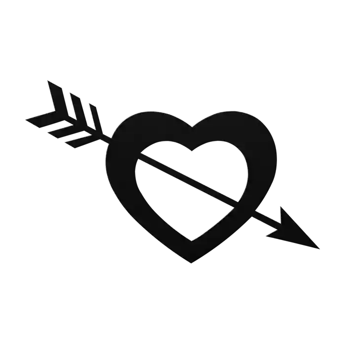 Love Arrow Heart Metal Sign