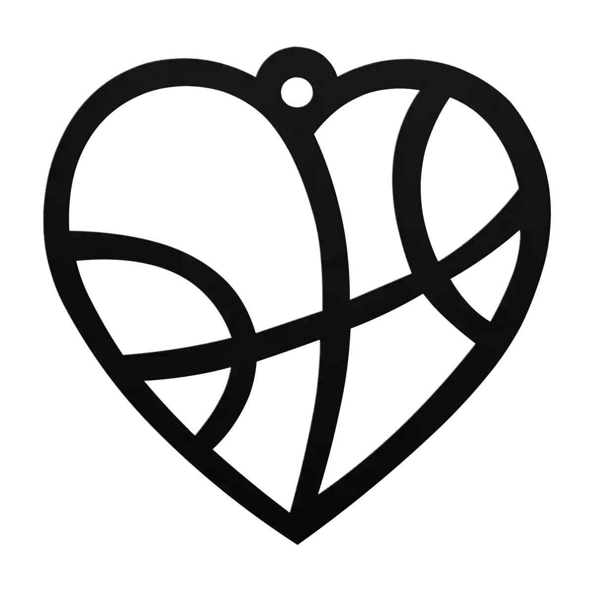 Love Banded Heart Metal Sign