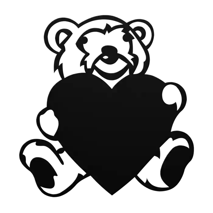 Love Bear With Heart Metal Sign