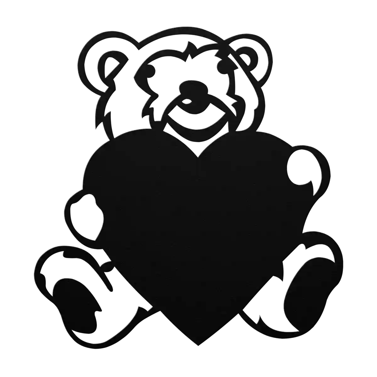 Love Bear With Heart Metal Sign