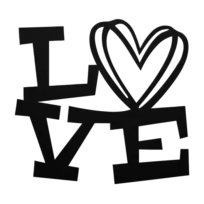 Love Block Heart O Metal Sign