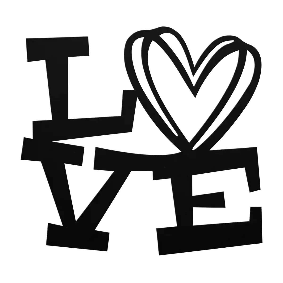 Love Block Heart O Metal Sign