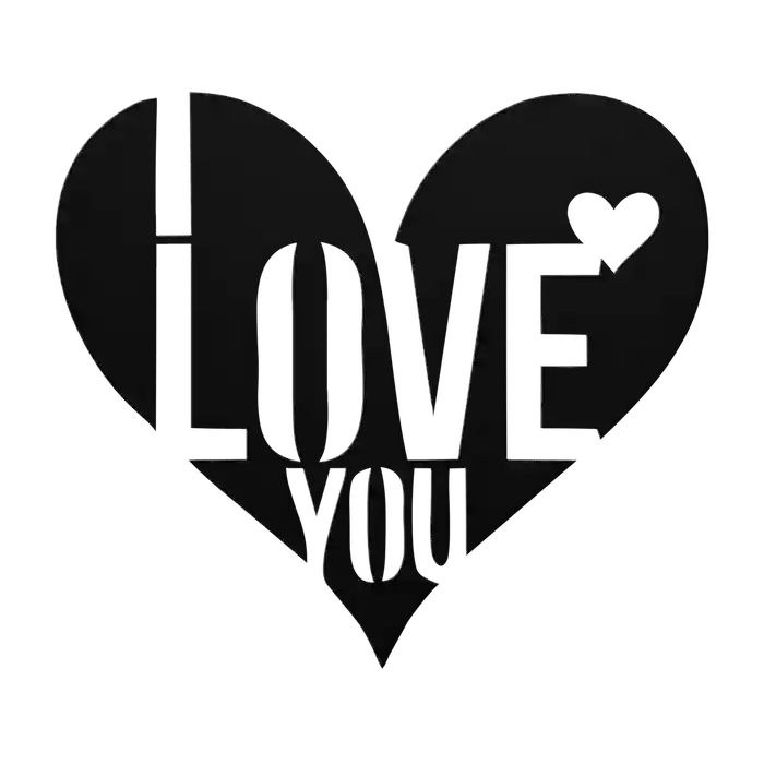 Love Bold Letters Heart Metal Sign