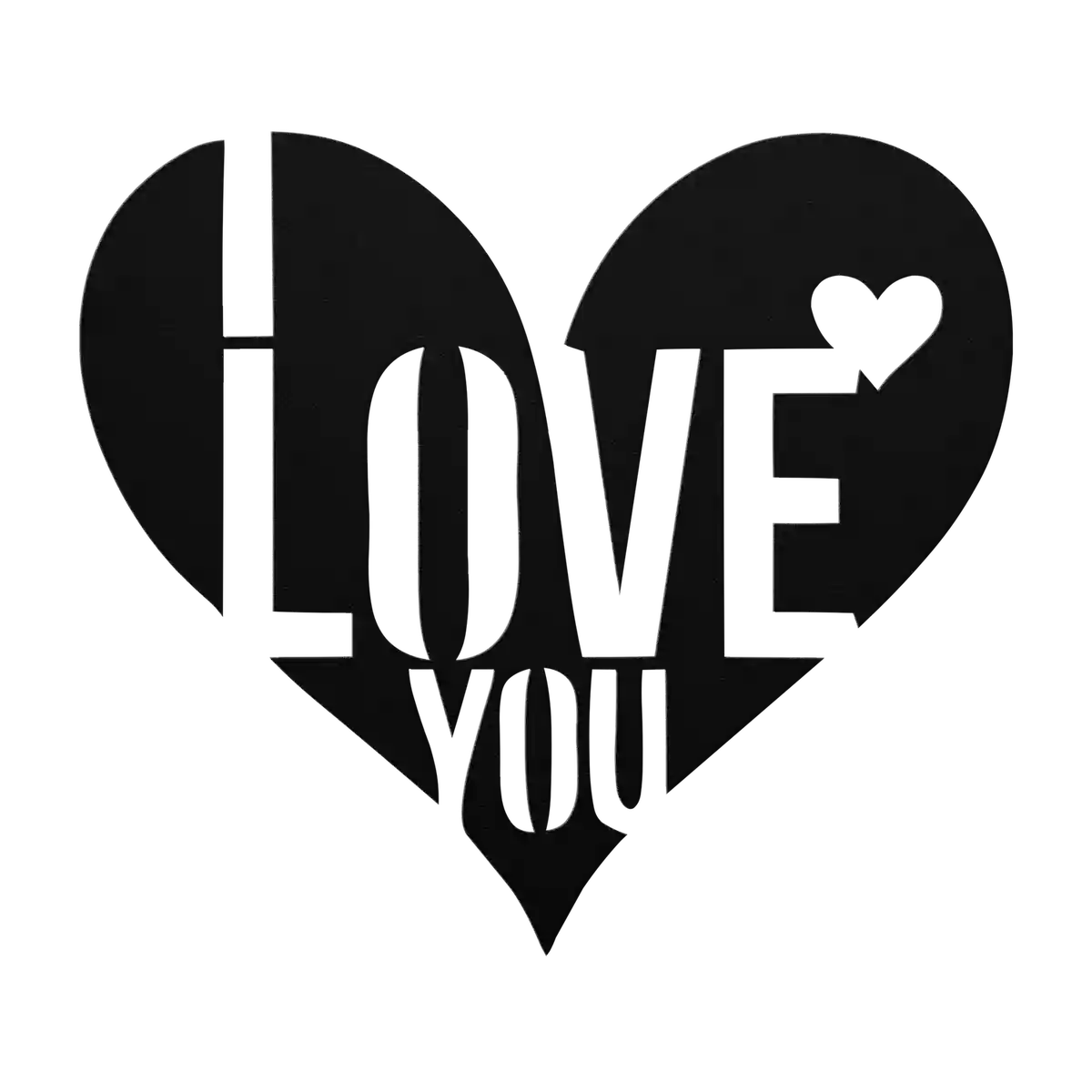 Love Bold Letters Heart Metal Sign