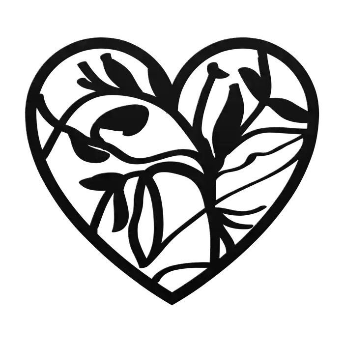 Love Branch Heart Metal Sign