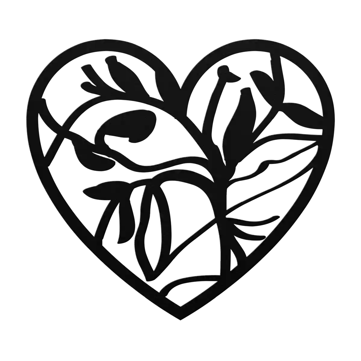 Love Branch Heart Metal Sign
