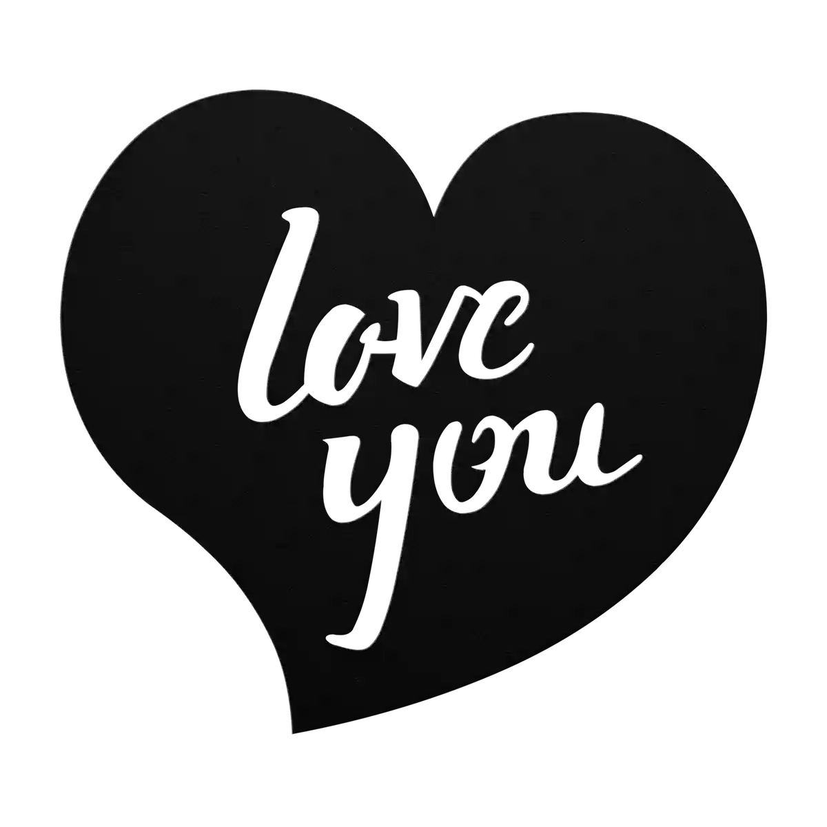 Love Brush Script Heart Metal Sign