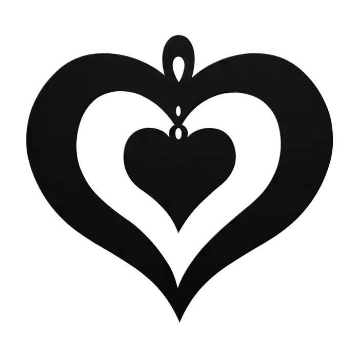 Love Concentric Hearts Metal Sign
