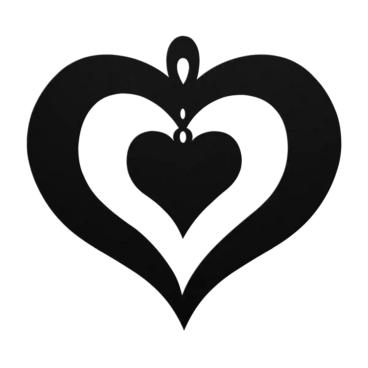 Love Concentric Hearts Metal Sign