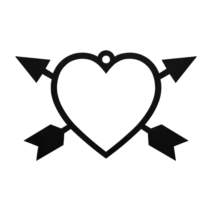 Love Crossed Arrows Heart Metal Sign