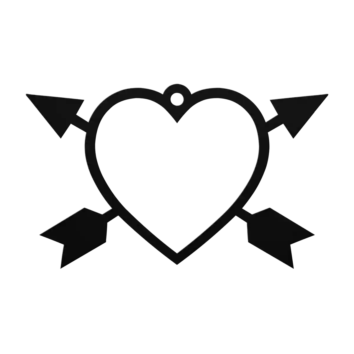 Love Crossed Arrows Heart Metal Sign