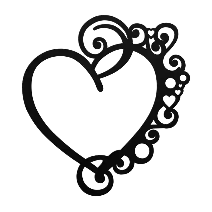Love Curled Heart Metal Sign