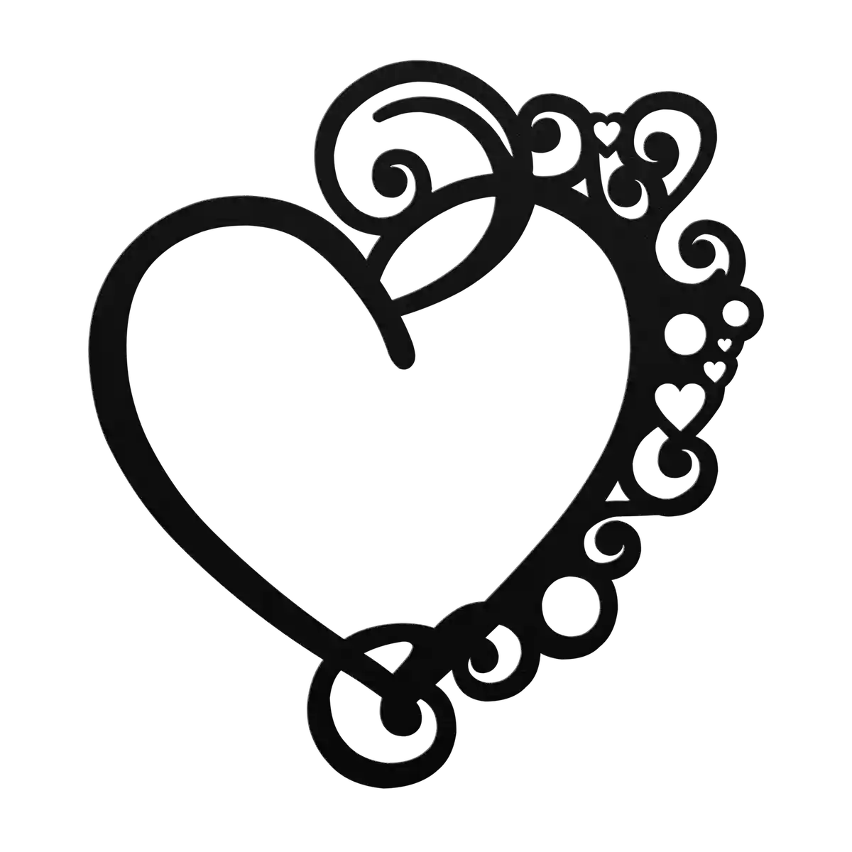 Love Curled Heart Metal Sign