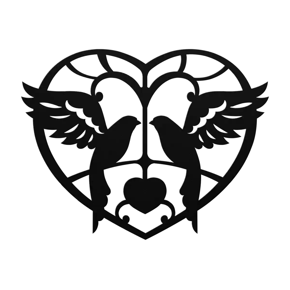 Love Doves Heart Metal Sign