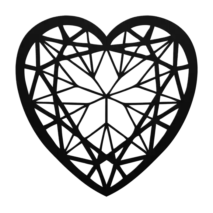 Love Faceted Heart Metal Sign