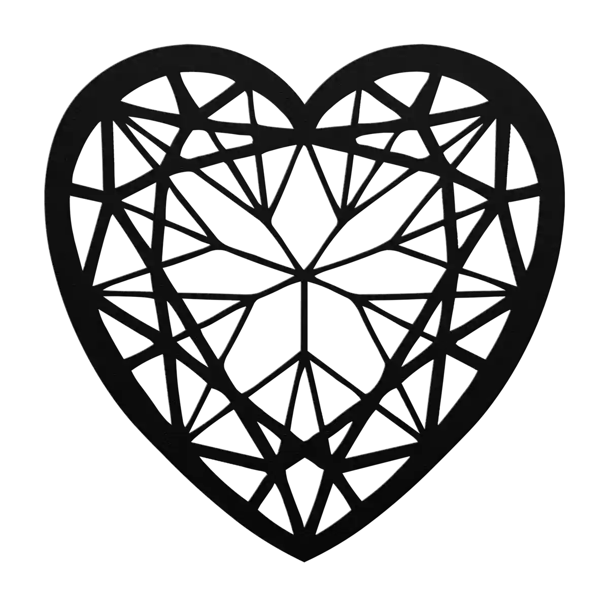 Love Faceted Heart Metal Sign