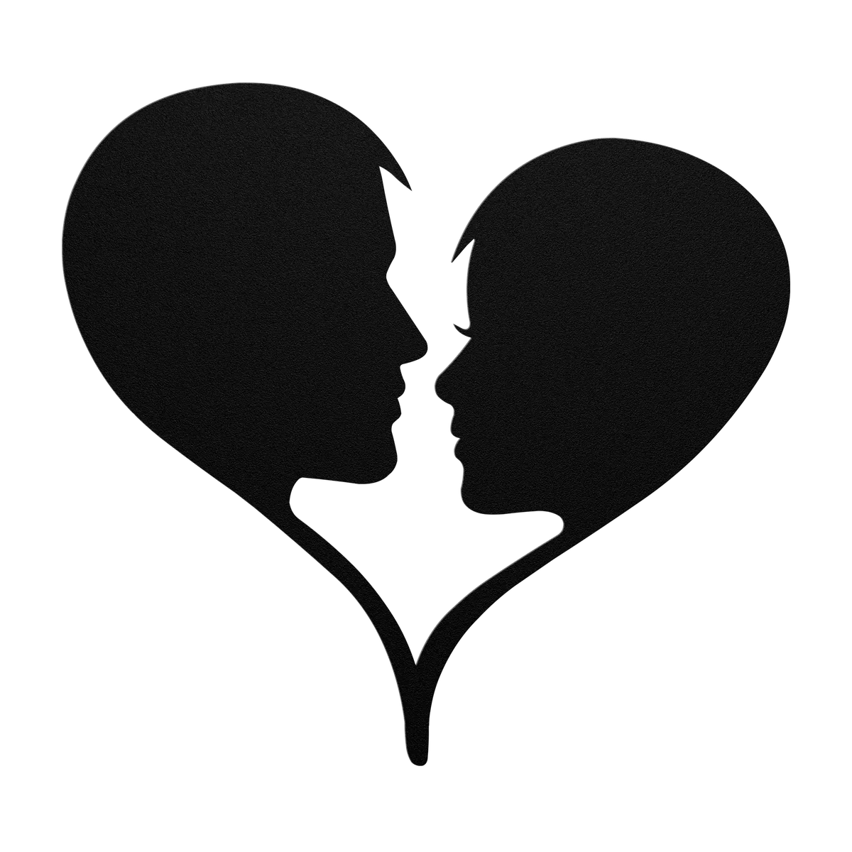 Love Facing Profiles Metal Sign