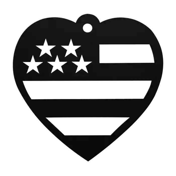Love Flag Heart Metal Sign