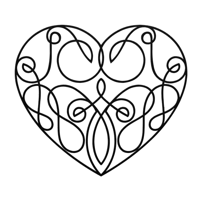 Love Flourish Line Heart Metal Sign