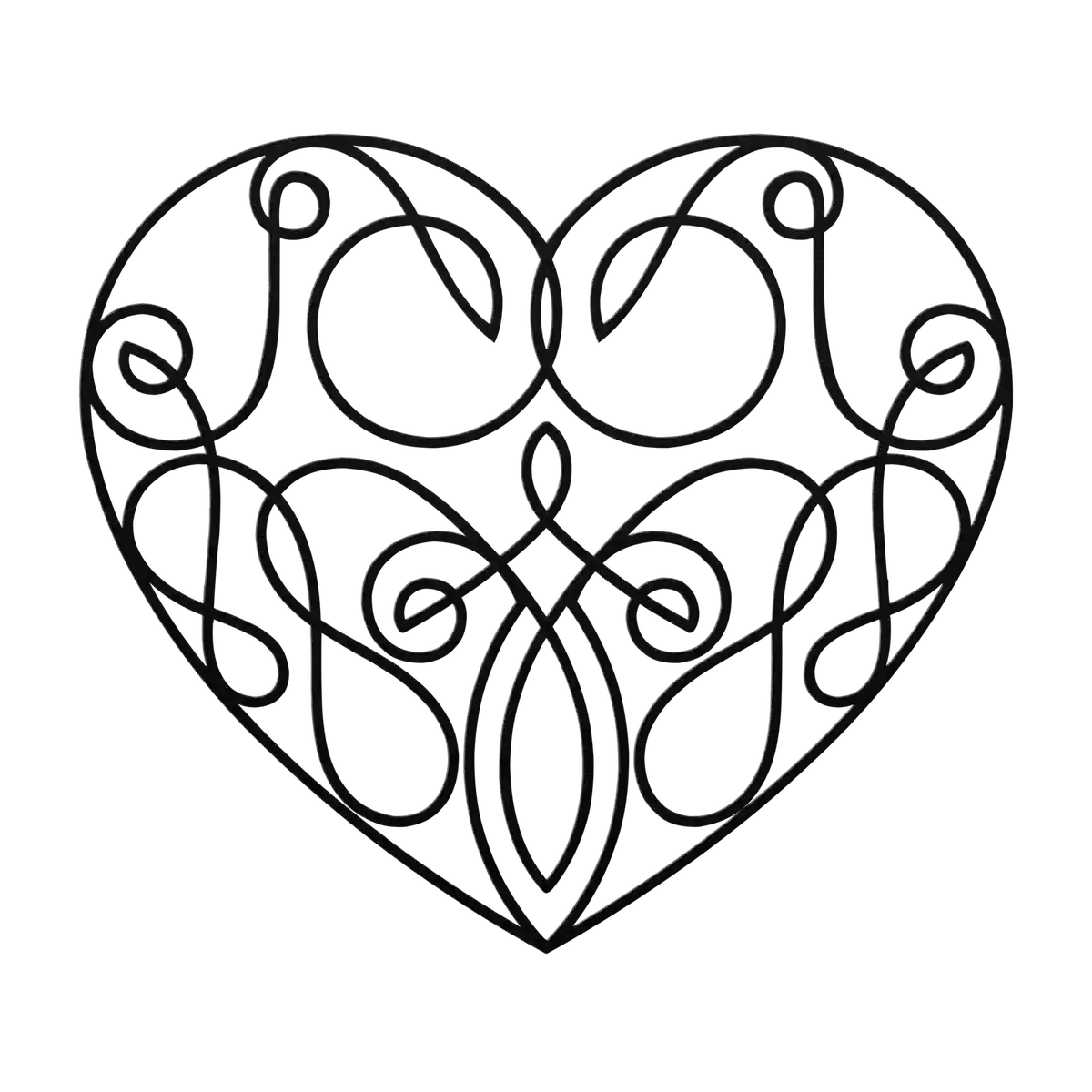 Love Flourish Line Heart Metal Sign