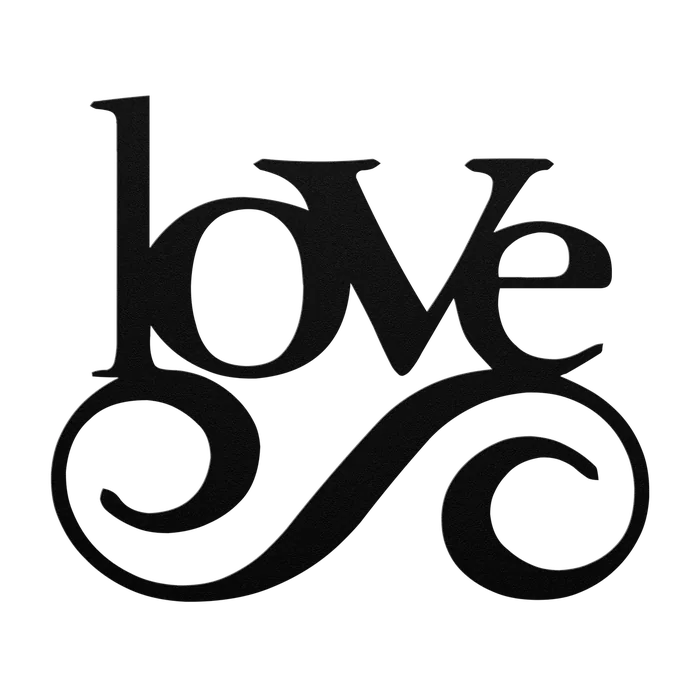 Love Flourish Script Metal Sign