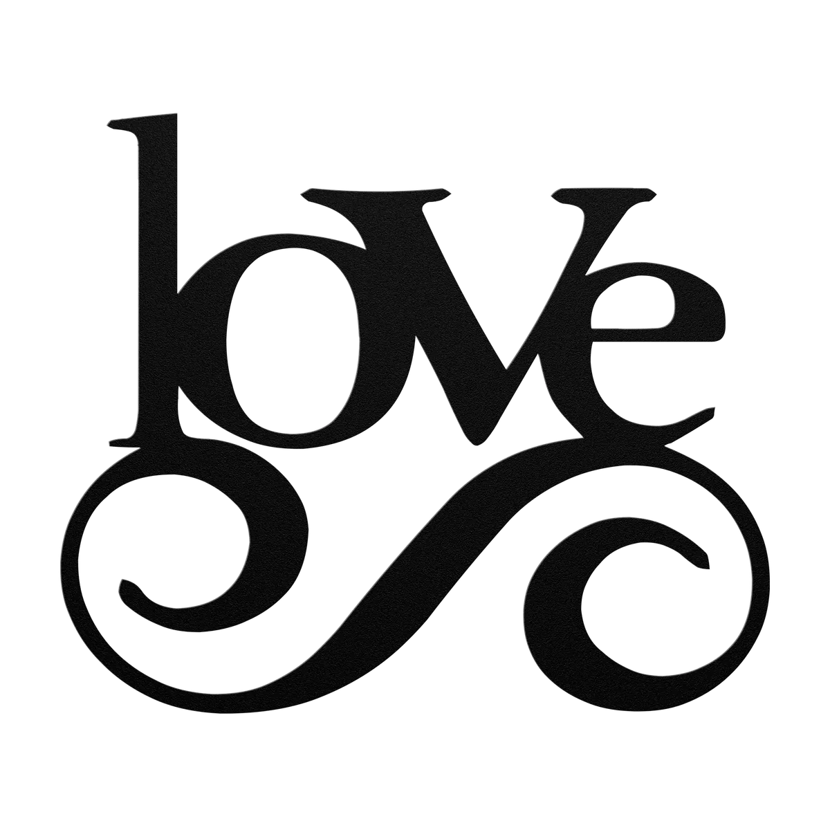 Love Flourish Script Metal Sign